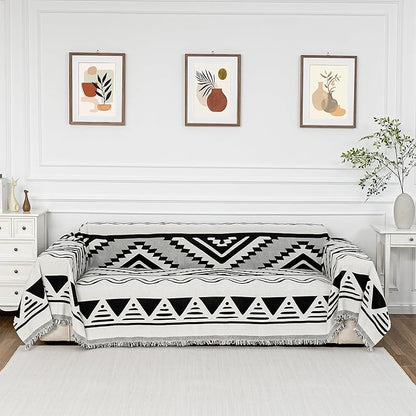 MYSKY HOME Couch Cover for Sectional Sofa Set Boho Geometric Furniture Sofa Cover Washable for Dog Cat Pets Couch Cover 3 Seat Sofa Chenille Couch Protector Multi-Use Couch Covers Blanket,71" X134"