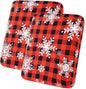hyha Printed Couch Cushion Covers, Floral Sofa Covers Washable for 2 Cushion Couch, Stretch Pattern Outdoor Cushion Covers for Patio Furniture with Elastic Bottom(2 Packs, Checkered Snowflake)