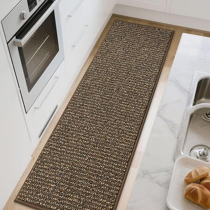 BEQHAUSE Kitchen Runner Rugs 24"x72", Non-Slip Kitchen Mats for Floor, Super Absorbent and Stain Resistant Kitchen Rug, Machine Washable Rugs for Kitchen, Hallway, Laundry & Sink, Brown