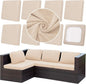 8Pcs Outdoor Cushion Covers, Patio Cushion Covers,Stretch Elastic Slipcovers, Replacement Washable & Reusable Furniture Protector for Patio Couch,Thick Jacquard Fabric(Beige, Cover Only)