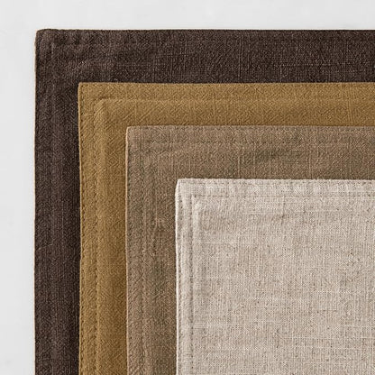 MIULEE Neutral Gold/Brown Linen Pillow Covers Pack of 4 Decorative Natural Throw Pillow Covers Soft Accent Boho Farmhouse Couch Pillowcases Modern Spring Decor for Living Room Bed Sofa 18x18 Inch