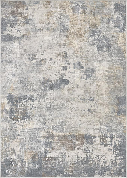 UERMEI 6x9 Area Rug Living Room Rugs - Washable Neutral Modern Abstract Soft Thin Large Rug Indoor Floor No Slip Rug Carpet for Bedroom Under Dining Table Home Office Decor - Blue Grey