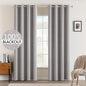 MIULEE Linen Texture 84 Inches Curtains for Bedroom 100% Blackout Thermal Insulated Light Gray Curtains Grommet Room Darkening Drapes for Living Room Nursery 52x84 Inch (2 Panels)