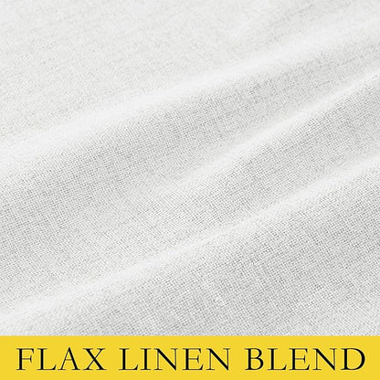 NICETOWN 100% Absolutely Blackout Linen Curtains with Thermal Insulated Liner, Greyish White, 62" Wide, 108" Length Energy Saving Curtains for Living Room 2 Panels Set, Vertical Blinds
