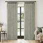 MIULEE Pinch Pleated Thick Linen Curtains 84 Inches Long 2 Panels for Living Room Bedroom, Linen Textured Memory Trained Drapes Pleat Back Tab Light Filtering Sage Green Window Curtains with Hooks