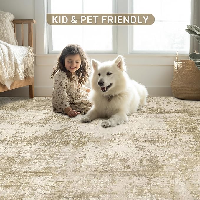 LEPEII 5x7 Area Rugs, Rugs for Living Room, Indoor Non-Slip Washable Rug for Bedroom, Dining Room, Low Pile Home Decor Neutral Area Rug