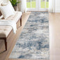 XLUEZ 2x8 Runner Rug for Hallway, Washable Modern Abstract Runner Rugs Neutral Soft Non Slip Kids Rug Stain Resistant Indoor Runners for Entryway Bedroom Kitchen Laundry Room(BlueWhite, 2'x8')