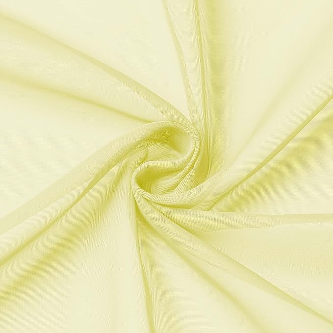 OWENIE Sheer Curtains 84 inches Long 2 Panels Set for Living Room/Bedroom, Rod Pocket Voile Sheer Panel Drapes, Airy Soft Fabric Window Treatments, 2pcs, Each 42" W x 84" L, Light Yellow