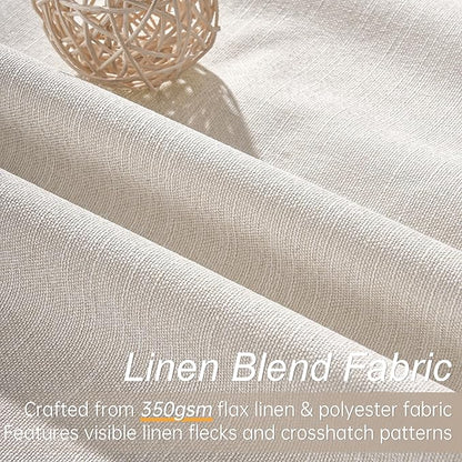 Topfinel 90 Inches Long Full Blackout Linen Curtains for Bedroom, Pinch Pleat Black Out Curtains, Viral Farmhouse Modern Lined Track Drapes 2 Panels Set for Living Room Sliding Door Winter
