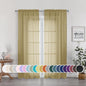 OWENIE Gold Sheer Curtains 72 Inches Long 2 Panels Set, Transparent Light Filtering Sheer Curtain Rod Pocket Clear Drapes for Living Room Bedroom Window Sliding Glass Door, Each 42 x 72 Inch, Gold