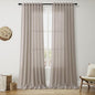 Nanspring Stone Beige Linen Curtains 96 Inches Long for Living Room Simple Modern Luxury Light Filtering Semi Sheer Curtain Back Tab Farmhouse Decor Drapes for Bedroom Office 52x96, 2 Panels