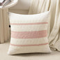 Fancy Homi Set of 1 Boho Pink Decorative Throw Pillow Cover 20x20 Inch for Couch Bed Sofa, Aesthetic Modern Organic Farmhouse Home Decor, Soft Cotton Cute Accent Macrame Woven Cushion Case