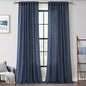 Navy Blue Curtains 94 inch Length for Bedroom Back Tab Light Filtering Semi Sheer Blue Living Room Curtains Linen Cotton Textured Indigo Blue Drapery Panel Modern Farmhouse Aesthetic Decor Dark Blue