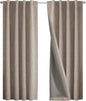 Joydeco 100% Blackout Curtains for Bedroom - Natural Linen Curtains 42" Wx 63" L Long, Thermal Insulated 2 Panels Linen Light Blocking Drapes, Rod Pocket & Back Tabs for Living Room