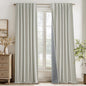 RYB HOME 100% Blackout Cream Curtains, Linen Texture Thermal Insulated Drapes for Bedroom/Living Room/Office/Nuesery, Privacy Farmhouse Full Blackout Window Treatment, W52xL90 Inch Long, 2 Panels
