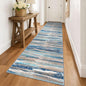 Lansny Modern Abstract Runner Rug 3x14, Blue Washable Long Kitchen Runner Non-Slip Soft Hallway Rug Runner Ultra Thin Print Faux Wool Carpet for Entryway Bedroom Laundry Room Indoor Home Decor