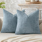 MIULEE Pack of 2 Couch Throw Pillow Covers 22x22 Inch Coastal Smoke Blue Modern Boho Accent Decorative Pillow Covers Soft Chenille Farmhouse Cushion Covers for Home Decor Bed Sofa Living Room