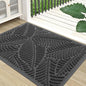 Colorxy Waterproof Doormat, Sturdy Natural Rubber Front Indoor Mat, Non Slip Low Profile Indoor Outdoor Door Mats, Stain and Fade Resistant Floor Mat, Easy Clean Patio Entry Mat, 47''x17'', Light Grey
