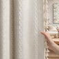 Boho 80% Blackout Curtains with Gray Liner 84 Inches Long 2 Panels Set, Beige Linen Blend Drapes with Tassels and Cotton Embroidered for Living Room Bedroom