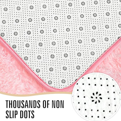 LOCHAS Ultra Soft Indoor Modern Area Rugs Fluffy Living Room Carpets for Children Bedroom Home Decor Nursery Rug 5.3x7.5 Feet, Pink