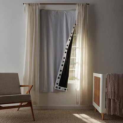 Amazon Basics Portable Room Darkening Light Blocking Blackout Curtain Shade with Suction Cups, 100% Polyester, 50"W x 78"L,White, 1-Pack