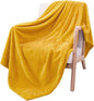 Exclusivo Mezcla Fleece Throw Blanket Extra Large, Super Soft and Warm Blankets for Couch, Sofa and Bed Waffle Textured, Cozy, Fuzzy and Lightweight (Mustard Yellow, 50x70 Inches)