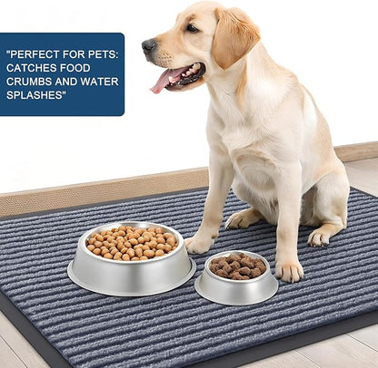 OLANLY Front Door Mat Indoor Outdoor Entrance, Waterproof Heavy Duty Doormat, Fade Resistant, Low Profile, Easy Clean Patio Porch Welcome Floor Mats for Entry, 47x30, Ash Grey