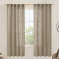 LAMIT Taupe Linen Curtains for Bedroom, 72 Inch Length Light Filtering Semi Sheer Panels Back Tab and Rod Pocket Neutral Drapes for Living Room, 2 Panels, 34 x 72 Inch