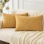 MIULEE Pack of 2 Couch Throw Pillow Covers 12x20 Inch Soft Gold Chenille Lumbar Pillow Covers for Sofa Living Room Spring Home Decor Couch Solid Dyed Cases