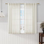 Cream Linen Sheer Curtains 54 Inch Length 2 Panel Set Back Tab Pocket Semi Sheer Light Filtering Short Curtain Soft Elegant Aesthetic Small Window Drapes for Bathroom 52x54 inches Long Ivory