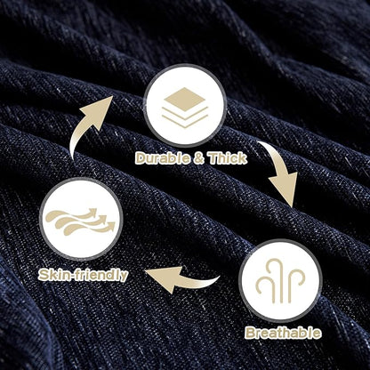 MYSKY HOME Couch Covers - Sectional Couch Covers for Pet Sofa, Non Slip Soft Couch Cover, Washable Furniture Protector with Tassel Sofa Throws, Living Room, 91"x118", Navy Blue