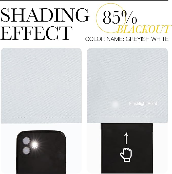 NICETOWN Room Darkening Draperies Curtains Panels, Greyish White, 2 Panels, 42 by 78, Window Treatment Thermal Insulated Grommet Room Darkening Curtains/Drapes for Bedroom