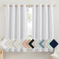 NICETOWN 100% Absolutely Blackout Linen Curtains with Thermal Insulated White Liner, White, 52" W x 63" L, Set of 2, Vintage Linen Textured Privacy Window Treatment Light Blocking for Living Room
