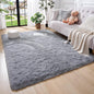 Amearea Shag Fluffy Area Rug for Bedroom Girls Living Room, Extra Soft and Fuzzy Shaggy Rugs, Non Slip, Solid Color Carpet Mat for Boys Nursery Home, Grey 6x9 Feet