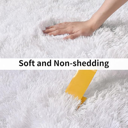 Soft Runner Rugs for Bedroom Hallways, 2x4 White Fluffy Shag Throw Area Rug Non Slip for Bedside Dorm, Long Shaggy Furry Carpet for Nursery Living Room
