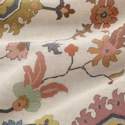 Boho Floral Blackout Curtains for Living Room, Beige Linen Textured Drapes with Colorful Bohemian Print 84 Inches Long 2 Panels Set Vintage Farmhouse Rustic Window Curtains Grommet Top