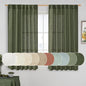 LAMIT Olive Green Linen Semi Sheer Curtains 45 Inch for Bedroom, Light Filtering Neutral Window Curtains Boho Back Tab and Rod Pocket Christmas Decor Panels, 2 Panels, 52 x 45 Inch