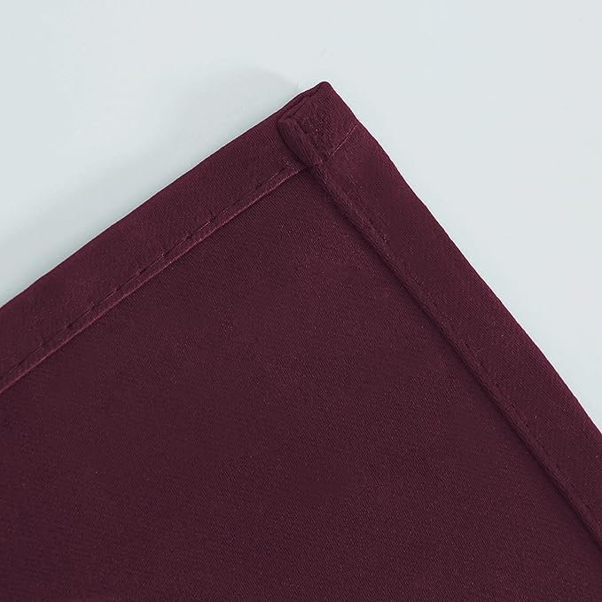 LEMOMO Burgundy Red Blackout Curtains/42 x 72 Inch/Set of 2 Panels Room Darkening Curtains for Bedroom