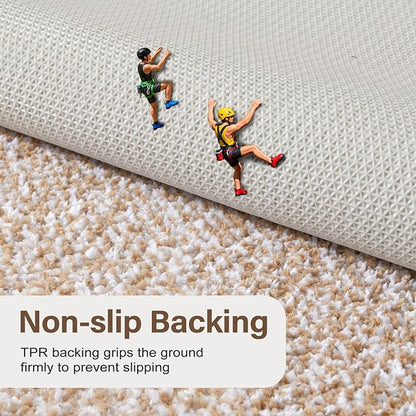 60x24 Long Bathroom Rugs Washable Non Slip, Beige Bath Mat for Bathroom Floor Tub, Soft Absorbent Quick Dry Mats for Shower,Bathtub,Home Decor