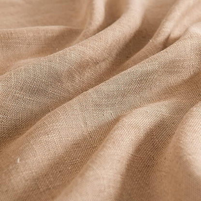 MIULEE Brown Linen Curtains 90 Inches Long for Bedroom Living Room, Soft Thick Linen Textured Window Drapes Semi Sheer Light Filtering Back Tab Rod Pocket Burlap Look Farmhouse Decor, 2 Panels Set