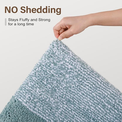 Bathroom Rugs 24x17 Non Slip Washable, Dusty Blue Bath Mat for Bathroom Floor Tub, Soft Absorbent Quick Dry Mats for Shower, Bathtub,Home Decor
