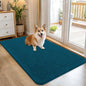 OLANLY Dog Door Mat for Muddy Paws 45x27, Absorbs Moisture and Dirt, Absorbent Non-Slip Washable Doormat, Quick Dry Chenille Mud Mat, Entry Indoor Entryway Carpet for Inside Floor, Atlantic Blue