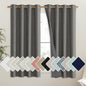 NICETOWN Grizzle Gray Vintage Linen 100% Blackout Curtains for Living Room, Thermal Insulated Curtains 63" Long, Noise Reducing Window Treatment Drapes for Hall Room, 52" Wide Per Panel, Set of 2