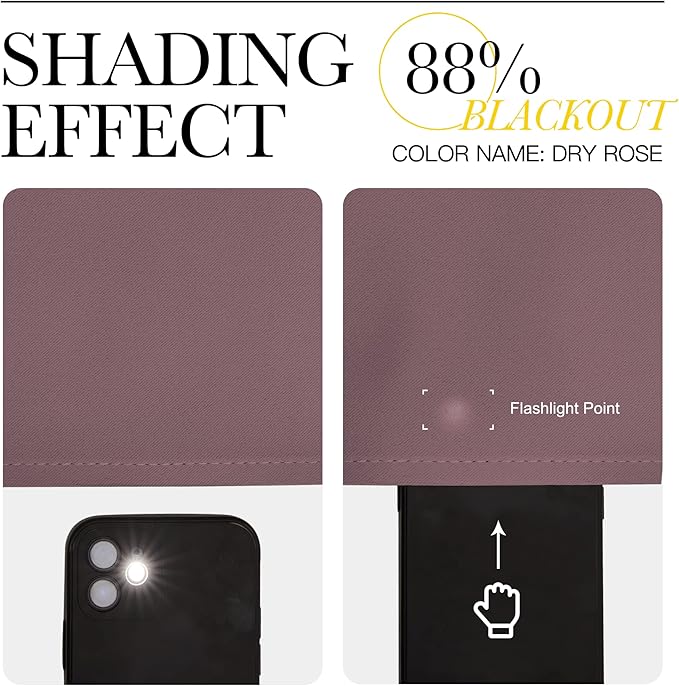 NICETOWN Blackout Curtains and Drapes for Living Room - Thermal Insulated Solid Grommet Top Blackout Panels/Draperies for Kid's Room/Bedroom (Dry Rose, 1 Pair, 80 x 84 Inch)