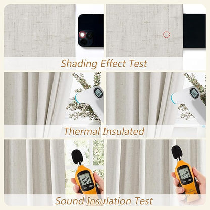 Guken 11 FT Extra Long Boho 100% Blackout Curtains 132 Inch Length 2 Panels Set Back Tab Thermal Insulated Black Out Tall Windows Drapes for High Ceiling Living Room Bedroom, 52x132