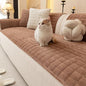 Velvet Couch Covers for Dogs, Dog Sectional Couch Covers, Pet Couchs Cover for 3-4 Seater, Couchs Protector for Dogs, Sectional Sofa Cover for Pet Washable(1PC,Dark Brown,27.6"×82.7")