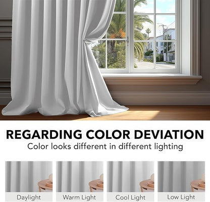 Deconovo Blackout Curtains, Thermal Insulated, W52 x L108 2 Panels, Back Tab, Machine Washable, Room-Darkening Drapes for Bedroom/Living Room Greyish White