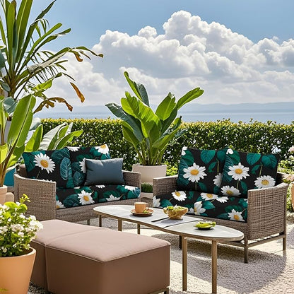 Outdoor Cushion Covers Set,8PCS Patio Furniture Couch Seat Slipcovers, Replacement for Sofa Sectional Chair(Cover，Only)