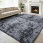 Shag Area Rug for Bedroom 4x6,Tie-Dyed Black Fluffy Area Rugs for Living Room,Soft Fuzzy Rug Non-Shedding Indoor Plush Carpet for Kids Bedroom Nursery Dorm Home Decor