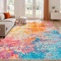 Rugflix 6x9 Area Rugs for Living Room, Washable Large Multicolor Rug Stain-Resistant Low Pile, Modern Carpet for Dining Room Home Office Kid Room Nursery Bedroom, Colorful Rainbow